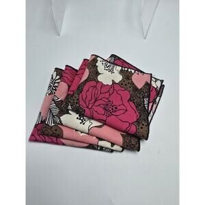 VERA BRADLEY Cloth Napkins Mocha Rouge Rare & Retired! set of 4